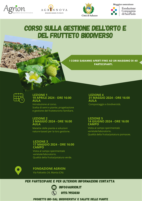Corso sulla gestione dell’orto e del frutteto biodiverso